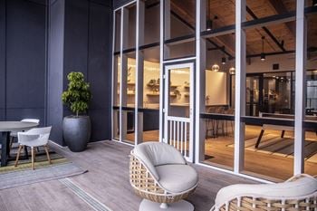Seating on open air veranda